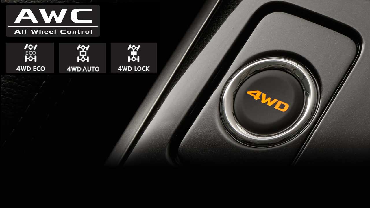 Chế độ chuyển cầu điện tử 4WD, với 3 chế độ trên Outlander 2.4 CVT.