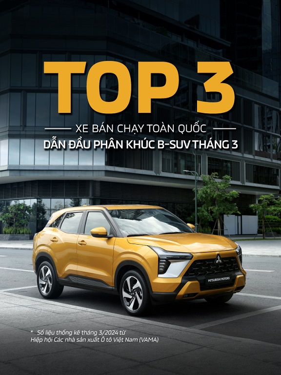 XPANDER VÀ XFORCE ĐẠT TOP 3 XE BÁN CHẠY THÁNG 3/2024