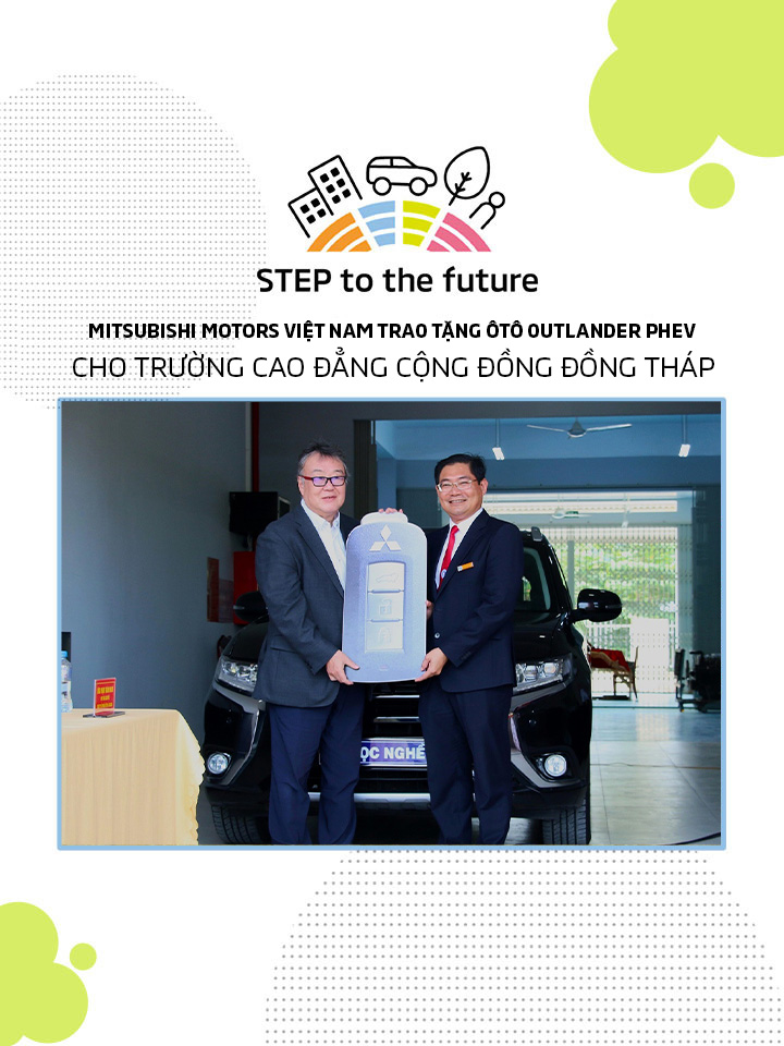 MMV sponsored Outlander PHEV Car to Dong Thap Community College