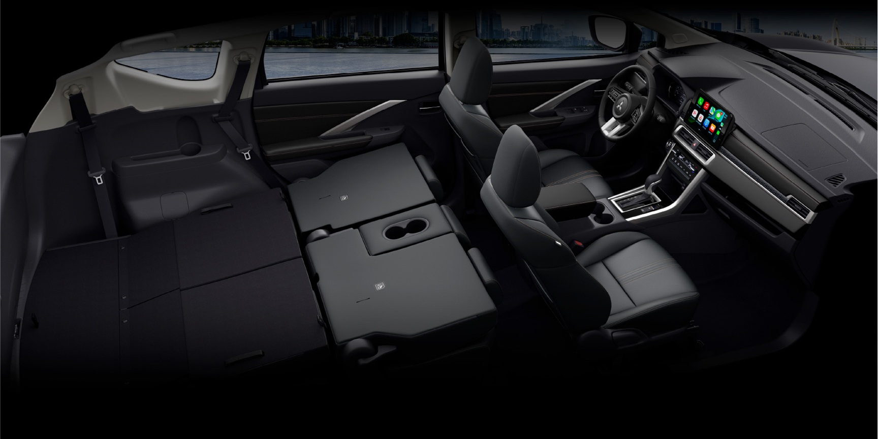 Thiết kế nội thất Mitsubishi Xpander gập phẳng hoàn toàn hàng ghế 2 và 3