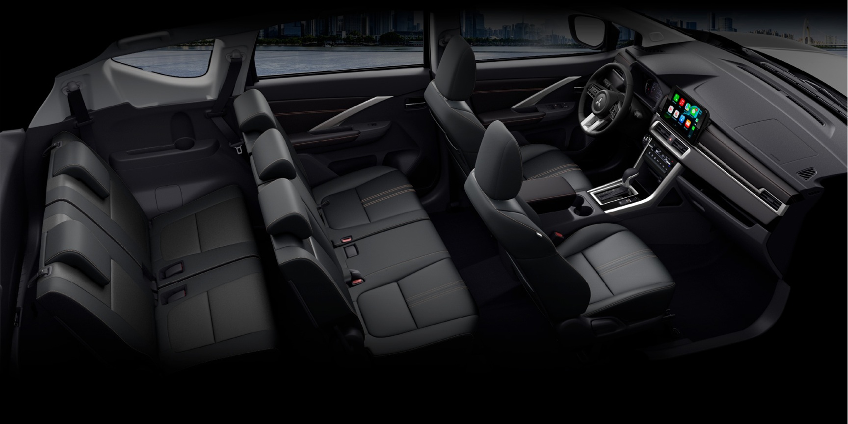 Cấu hình 3 hàng ghế 7 chỗ (2+3+2) trên xe Mitsubishi Xpander thực tế
